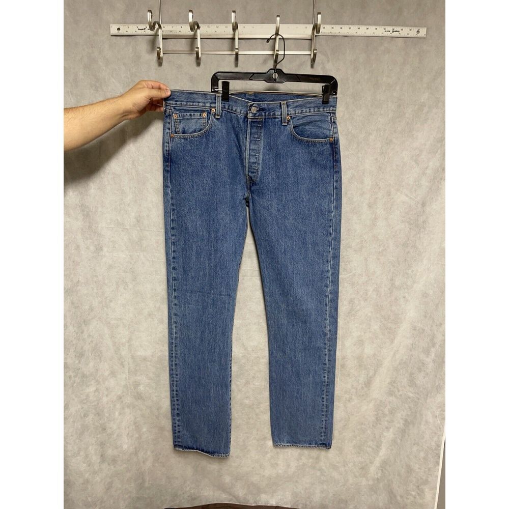 Levi's 501 Jeans‎ Men 36X36 Blue Medium Wash Denim Relaxed Loose Skate Straight